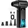PUGTOW Soffiatore ad aria compressa, 120000 giri/min Mini soffiatore potente senza fili con luce LED, 4 velocità Soffiatore elettrico a batteria per la pulizia di PC, tastiere, mobili e automobili