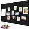 YNNHUDEEP Bacheca grande da parete, set di 6 bacheche in feltro 30x30 cm, bacheca in feltro autoadesiva combinabile, grande, per soggiorno, camera dei bambini e ufficio, decorazione da parete,Nero