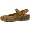 BioNatura Sabot Donna con Cinturino in Pelle Beige Albicocca, Zeppa Bassa, 12C2190