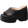 Lroey Reoly Muli da Donna, Scarpe da Festa con Tacco Alto E Punta Aperta Senza Chiusura Zeppa Mule con Plateau, 3054Ool Nero Numero 33 EU