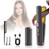 Anluomafuy Piastra per Capelli Senza Fili, 2 in 1 Mini Piastra e Arricciacapelli Portatile, Ricaricabile USB, Riscaldamento Rapido, 6 Temperatura Regolabile, Piastra da Viaggio Capelli