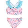 Playshoes Bikini a Due Pezzi da Bambina, Farfalle Rosa, 122-128