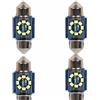 A2ZWORLD 4pcs Lampada Led Siluro 31mm,12V 24V, Canbus No Errore, T11 SV8.5 C5W, 8 SMD 2016, 2.5W 120lm, Luce Auto Camion Bianco 6500K