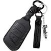 Rondrive Custodia per chiave in pelle, stile retrò, adatta per Dr 1.0 EV 2023-2026, accessorio per chiave auto per Chery EQ1 Ant QQ Ice Cream, cucito a mano, 3 pulsanti, nero