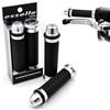 Esselle Parts Manopole Moto Scooter Universali 22/25 mm Antiscivolo Argento con Contrappesi in Alluminio Integrati | Coppia Manopole Manubrio Plug & Play per Moto Scooter Quad