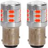 A2ZWORLD 2Pcs Lampadine LED BAY15D P21/5W 12V 24V Canbus, 1W/2.5W Doppio Filamento Attacchi Sfalsati, 18 SMD 3030 300lm, 45mm (Luce Colore Rosso)