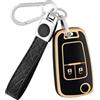 OFF WE GO Custodia Chiave Cover Chiave Guscio Chiavi per Opel Astra J H Corsa D E Insignia A Zafira B C Mokka X Adam Cascada Meriva B Coprichiave Macchina Copri Chiavi Telecomando Portachiavi,Oro Nero