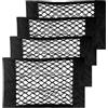 Frevoitna 4 Pezzi Rete Portaoggetti Auto, Rete Bagagliaio Auto 40 X 25cm, Storage Net Autoadesiva Tasche, Tasca Telo Protettivo Mesh Net per Caravan, Camper, Barche