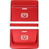 TUCKBOLD Adesivo Pulsante Freno Staz. Elettr. Per Audi Q3 19-20 1 Set | Rosso, Lega Di Alluminio, Antigraffio, Resistente All'Usura, Facile Installazione, Adesivo Sul Retro, Decorativo.