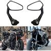 BREDUXSER 7/822mm Specchietti retrovisori laterali neri alluminio Bar End Manubrio, per moto, scooter Cruiser Sport Bike Chopper