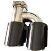 ZSHYTWE 1PC H Style Universale Doppio Lato Sinistro Acciaio Inox Lucido Auto Terminale di Scarico Terminale di Scarico Auto-Styling Marmitta Terminale di Scarico per Auto(63MM in 76MM out)