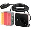 Justech 2 Pezzi Luci Posteriori Super Luminoso 12 V 18 LED Luci per Rimorchio con E-mark E11 Fanali Posteriori Impermeabile IP65 con Cavo da 7,5 m Fanali LED Rimorchio per Auto Camion Trattore Caravan