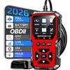 Mieekor OBD2 Auto Diagnostica OBD2 Diagnosi Scanner,OBD EOBD+CAN Diagnosi Auto Professionale in Italiano,Lettore Errore Motore Auto con Funzioni-OBD2 per Audi BMW VW Tutti i Veicoli (Rosso)