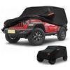 Partuto Telo Copriauto Impermeabile Per Jeep Wrangler 2 Porte 20-25 1pc | Nero, 190T-PU, 440x190x150 Cm, Protezione Da Sole E Pioggia, Cerniere Lato Sinistro, Strisce Riflettenti