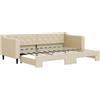 vidaXL Letto da giorno allungabile crema 80x200 cm in tessuto
