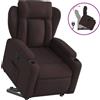 vidaXL Poltrona relax con supporto in piedi in tessuto marrone scuro