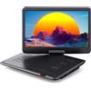 WOLFANG Lettore DVD portatile WOLFANG da 17,5 pollici con schermo HD da 15,6 pollici e batteria da 5000 mAh