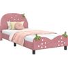 vidaXL Struttura letto per bambini con testiera rosa 90 x 190 cm in velluto