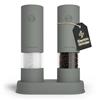 LARS NYSØM Set Macina Sale e Pepe Elettrico | Macinapepe e Macinasale Automatici con Macina in Ceramica Regolabile | Macina Spezie a Batteria (Ash Gray)