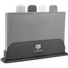 KARL HAUSMANN Set 4 Taglieri Plastica con Supporto, 29 cm | 4 taglieri in plastica con supporto, superficie antiscivolo e lavaggio in lavastoviglie, colore nero e grigio scuro
