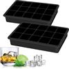 Seifenprofis® - Formine XXL per cubetti di ghiaccio, in silicone, 3,5 x 3,5 x 3,5 cm, senza BPA, Silicone, Nero , 2 Silikonformen