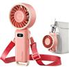 Diveblues Mini Ventilatore Portatile a Mano, Ventilatore Turbo USB Ricaricabile Pieghevole, 100 Velocità, Fino a 12 Ore di Autonomia, Ventilatore 4-in-1 da Tavolo e da Collo per Viaggi e Outdoor