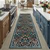 PureCozy Tappeto Corridoio 60x240cm Floreale Pelo Corto Antiscivolo Morbido Retro Lavabile Tappeti per Cucina Corridoio Piedi Del Letto Camera Da Letto Salotto Blu Rug