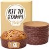 FAH FAMILY AT HOME FAH - Stampo per Panettone 1Kg qualità Premium (10 pz) - Pirottini Panettone Professionale di Carta Ondulata di Pura Cellulosa in Microonda, Resistente al Calore 220 gradi C