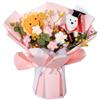 Gralara Bouquet di fiori all'uncinetto Bouquet di fiori per laurea Bouquet di fiori artificiali per il giorno degli insegnanti, San, anniversario, ROSA