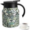 KQDRAVINE Caraffa Termica con Filtro per Tè, Thermos 1 Litro in Acciaio Inox con Motivo Floreale, Termos Caffè Doppio Strato, Sottovuoto Thermos Caffe, Thermos per Bevande Calde per Tè Latte