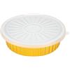 Maimeili Confezione da 10 Vaschette in Alluminio Dorato con Coperchi, Teglie Monouso per Cottura - Forme Tonde e Rettangolari per Campeggio, Cottura al Forno, Arrosti e Preparazione Pasti