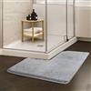 Funvalley Surperfect Tappetino da doccia angolare, in microfibra, a forma di L, super morbido, ultra assorbente e antiscivolo, adatto per docce angolari, dimensioni interne 80 x 80 cm, ideale per