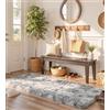 VOFUSHON Tappeto Camera da Letto 80x150 cm Batik Grigio Bianco, Tappeto per Lato Letto e Cameretta, Morbido a Pelo Lungo, Lavabile a Mano e Antiscivolo