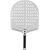 Generico Pala per Pizza Forata Professionale in Alluminio Anodizzato - Diametro 33 cm, Manico Corto 25 cm