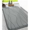 chakme Tappetino da bagno in memory foam, antiscivolo, lavabile, morbido, assorbente, per bagno, grigio, 43 x 61 cm