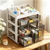 VeftBltrem Armadietto Porta Medicine 4 Cassetti Trasparenti, Organizer Medicinali in Plastica, Scatola Porta Medicine per Casa, Contenitore per Farmaci E Piccoli Cosmetici, Grande Capacità, Bianco Utile