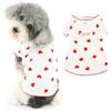 Ranphy T-shirt con motivo a cuore, maglietta morbida ed elastica, vestiti per cani di piccola taglia, cucciolo, primavera, estate, San Valentino, chihuahua, Yorkie, gatti, bianco, L