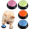 BNGXR Pulsanti per Cani, 4 Pezzi Pulsanti per Cani Parlare, Buzzer con Funzione di Registrazione per Comunicazione, Giochi Interattivi per Cani Pulsante Addestramento degli Animali Domestici