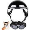 ETUCYNG 2 Pezzi Casco E Occhiali Per Cane, Sole Cane Protezione Testa Regolabile, Casco Regolabile Con Protezione Occhi, Casco Di Sicurezza Traspirante Regolabile Con Protezione Occhi