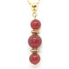 ThurColas Collana da donna in pietre naturali con pendente e dettagli decorativi in ottone dorato