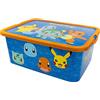 Stor Scatola Portaoggetti Bambini Pokémon con Coperchio Click 13 Litri - Contenitore Organizer Giocattoli Plastica per Cameretta