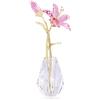 YWHL Statuetta di giglio rosa con vaso, fatta a mano, idea regalo per donna, regalo di nozze per coppie, decorazione per feste in casa (giglio rosa)