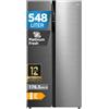 Midea MERS530FGE46EU, frigorifero Side-by-Side 548L Total No Frost con compressore inverter, 360° Multi Air Flow, ultra silenzioso 35 dB, 347L frigo + 201L Congelatore, inox