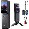 SJCAM C400 Vlog Camera 4K, Action Cam 4K 2-in-1 Rimovibile con Touchscreen Rotante 2.29, WiFi 2.4G/5G, Stabilizzazione a 6 Assi, Batteria 437 Min, 64GB Inclusa