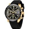 NIBOSI Orologi da uomo analogico al quarzo cronografo impermeabile data luminosa oro rosa argento orologio da polso uomo moda casual orologi per uomini classico elegante regalo in pelle oro nero