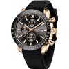 NIBOSI Orologi da uomo analogico al quarzo cronografo impermeabile data luminosa oro rosa argento orologio da polso uomo moda casual orologi per uomini classico elegante regalo in pelle oro nero