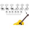 equlup 6pcs Guitar Machine Heads Second Tuning String Tuning Keys 3L 3R Electric Acoustic Acoustic Guitar Tuners Parti