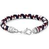 Tommy Hilfiger Jewelry Bracciale in Pelle Intrecciata da Uomo Rosso, Bianco e Blu - 2790633