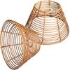Osasy Paralume in rattan, in vimini, stile bohémien, per lampada da tavolo, lampada a sospensione, lampada da terra (2, caffè)