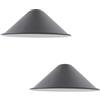 DC Voltage 2pcs Lampada A Sospensione Moderna Paralume Conico Grigio Metallo 22cm Lampadario A Soffitto Facile Da Montare Attacco E27 Plafoniera Design Per Cucina Soggiorno Corridoio Bar